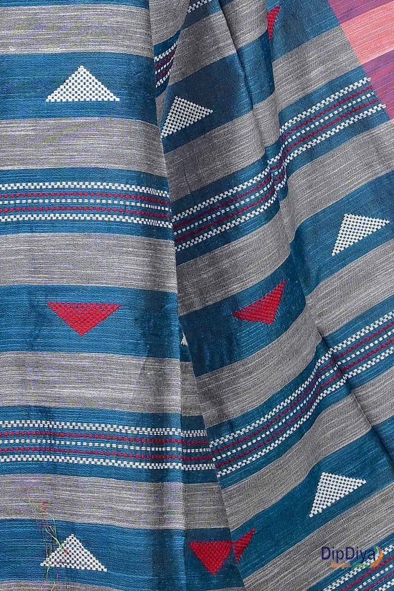 Royal Blue Cotton Blended Parnika Hand Loom Saree (398)